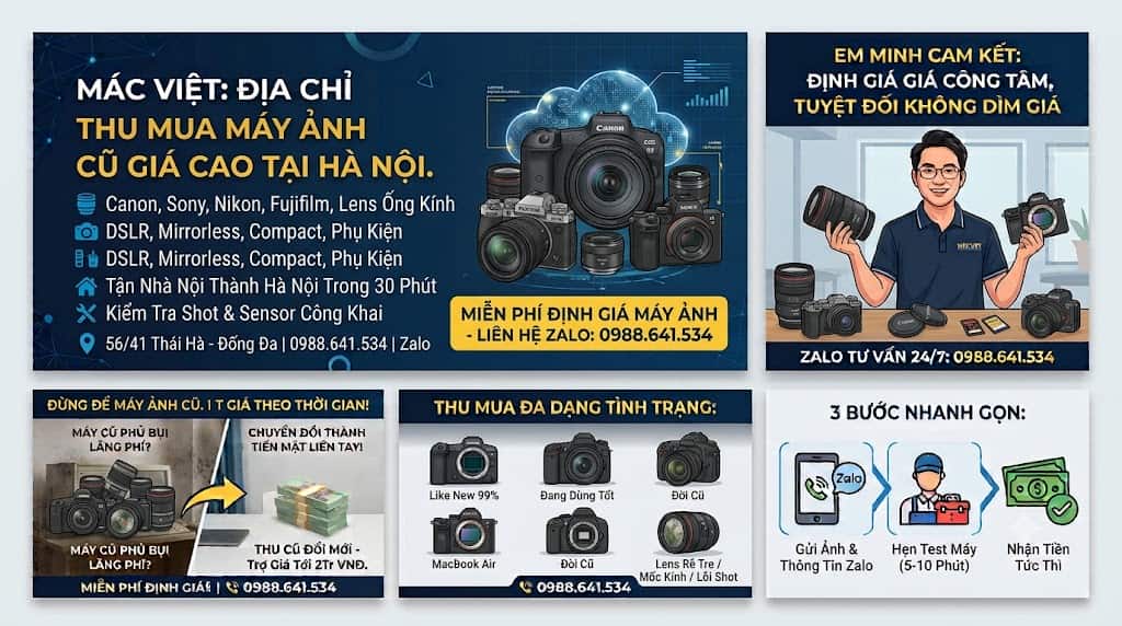 QUY TRÌNH THU MUA MÁY ẢNH CŨ GIÁ CAO TẠI HÀ NỘI