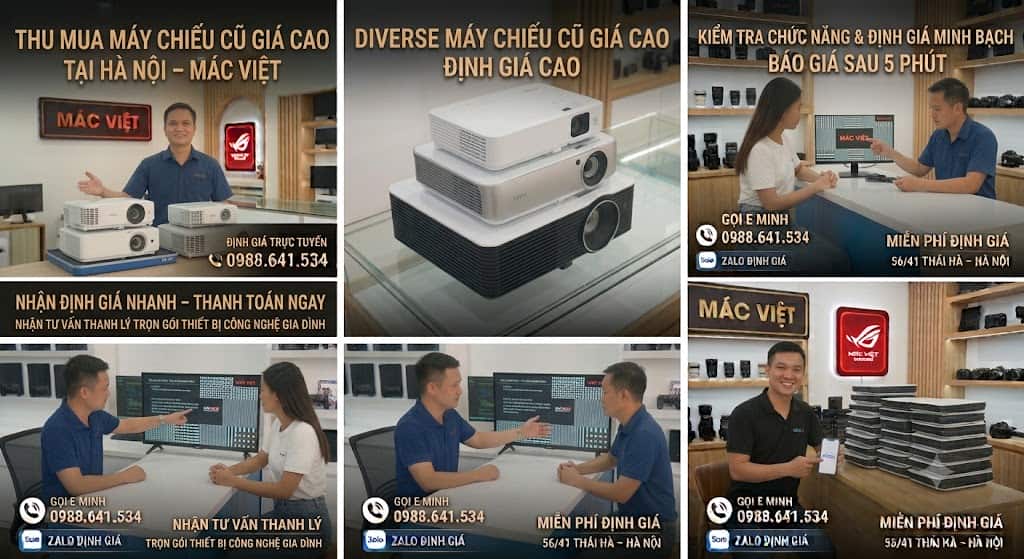 quy trình thu mua máy chiếu cũ giá cao